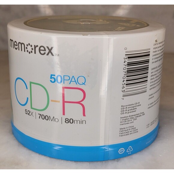 Memorex CD-R (50-Pack) 52X 700MB 80 Min - Blank Recordable Discs - New Sealed - Picture 4 of 7